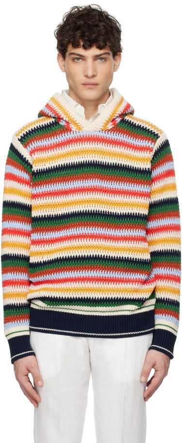 Sweater Orlebar Brown Kirk Striped Knit Hoodie Flerfarvet | 280040, 0