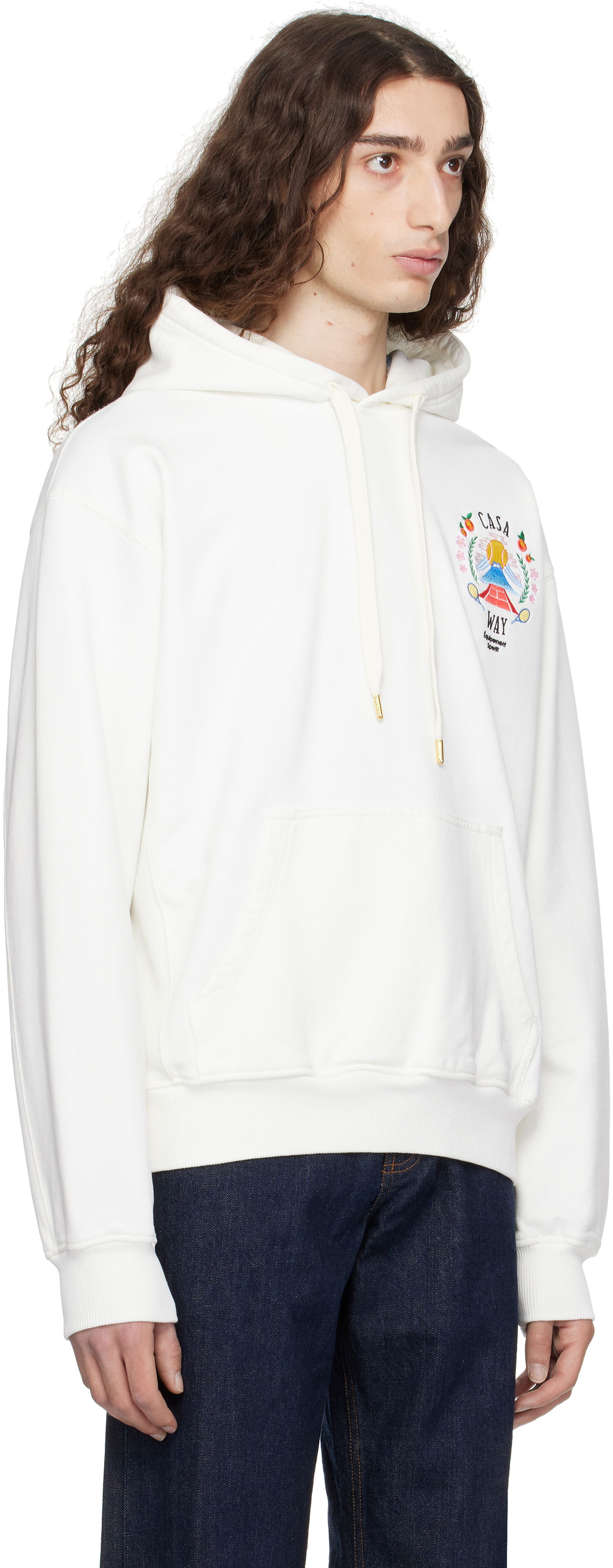Sweatshirt Casablanca Casablanca 'Casa Way' Mountain Hoodie Hvid | MPF25-JTP-292-01, 1