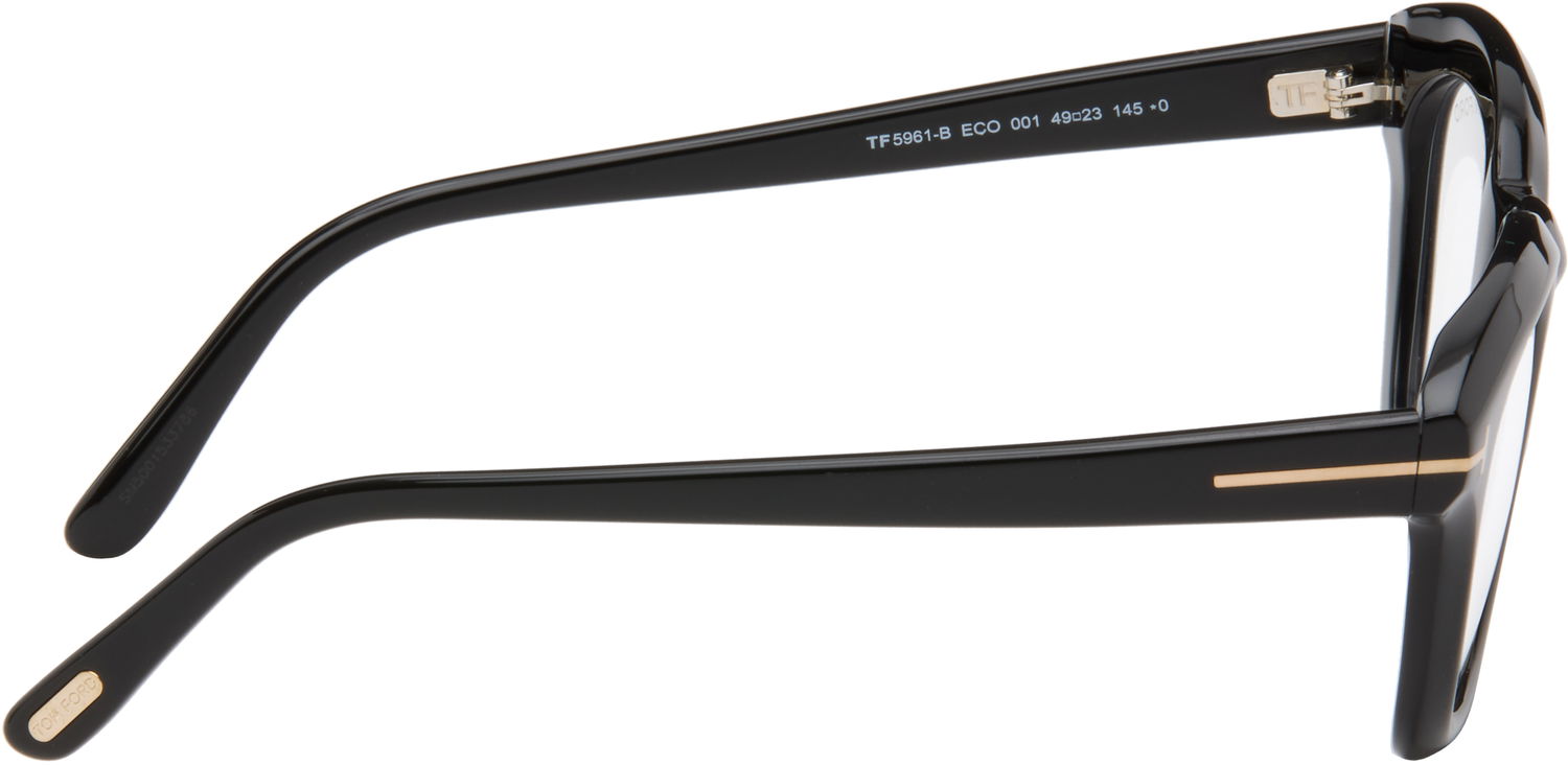 Solbriller Tom Ford Geometric Full-Rim Acetate Optical Glasses Sort | FT5961-B_49001, 1