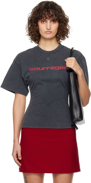 T-shirt Courrèges Courrèges Fitted Printed T-Shirt Grå | 125JTS168JS0109, 0