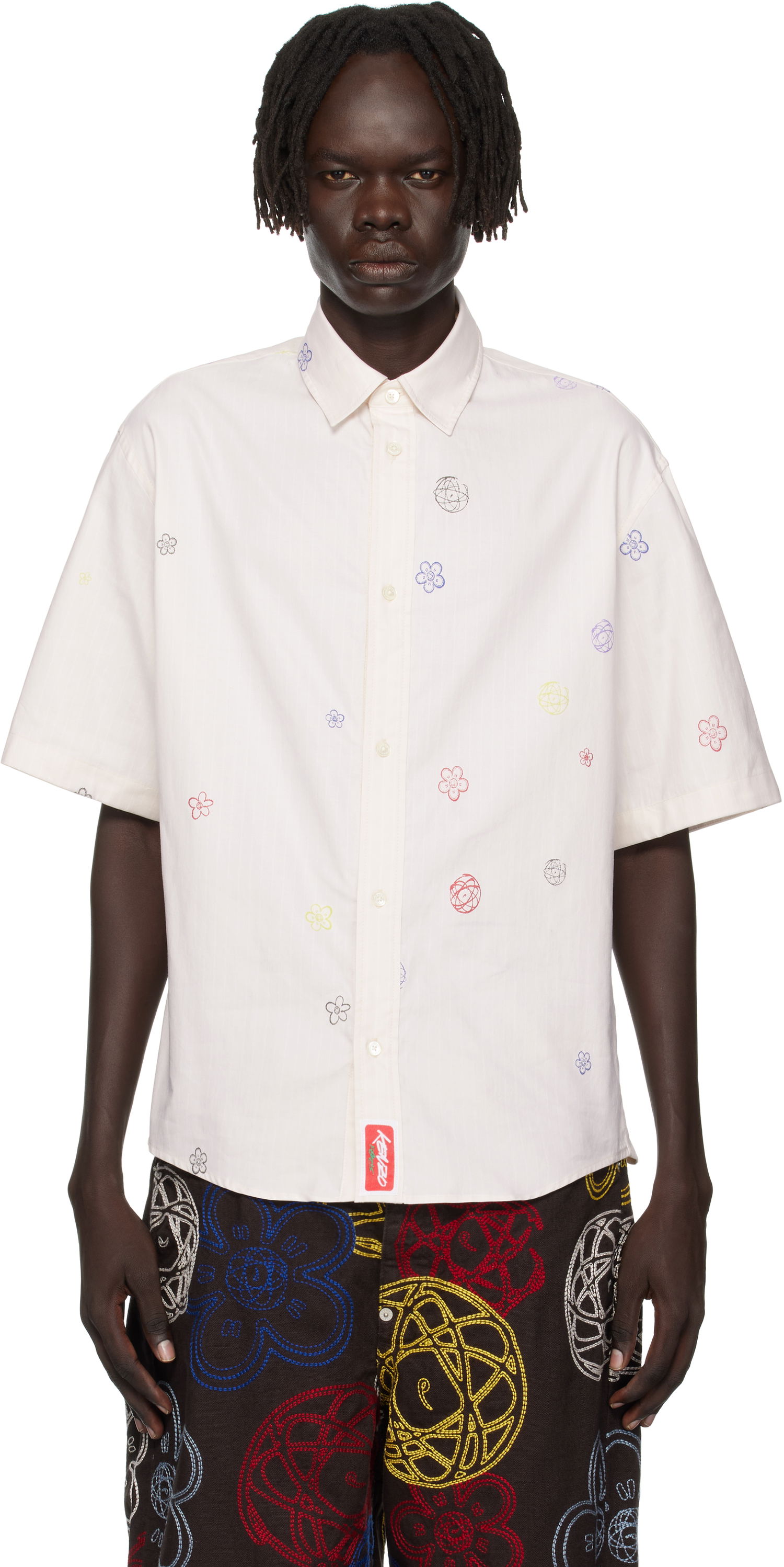 Skjorte KENZO Kenzo Paris Futura 2000 Edition Embroidered Shirt Hvid | FF65CH1279IJ, 0