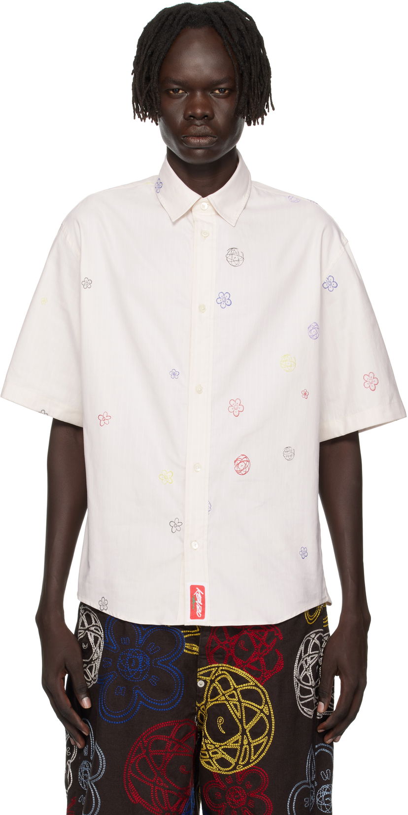 Skjorte KENZO Kenzo Paris Futura 2000 Edition Embroidered Shirt Hvid | FF65CH1279IJ