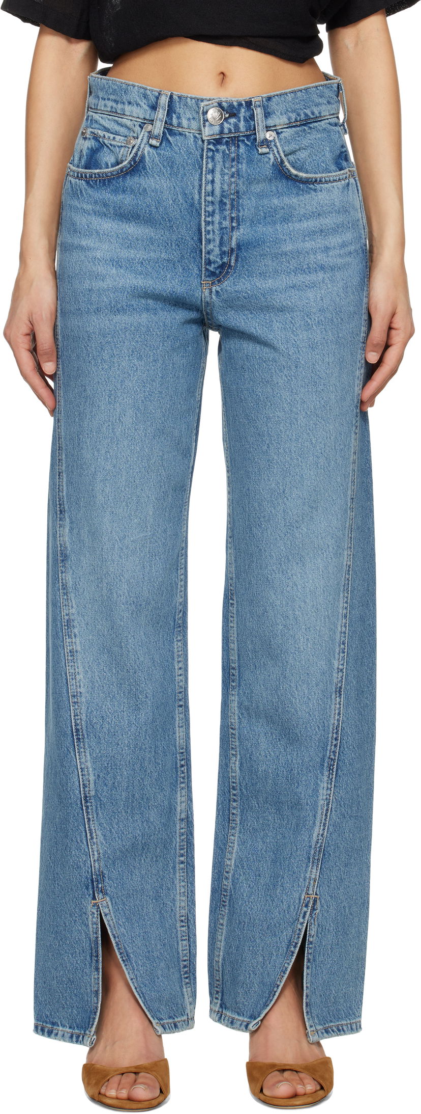 Jeans rag & bone Rag & Bone Loose Shea High-Rise Jeans Blå | WDD25S2998RGAS