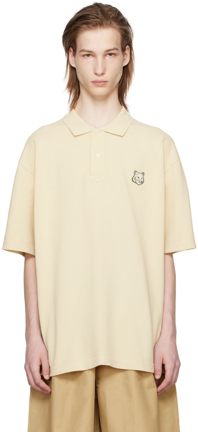 Polo skjorte MAISON KITSUNÉ Maison Kitsuné Bold Fox Head Polo Gul | MM00202KJ7010P205