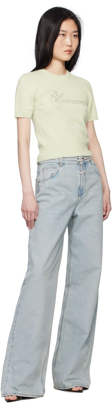 Sweater Blumarine Blumarine Cashmere Cropped Sweater Grøn | P522M548A, 3