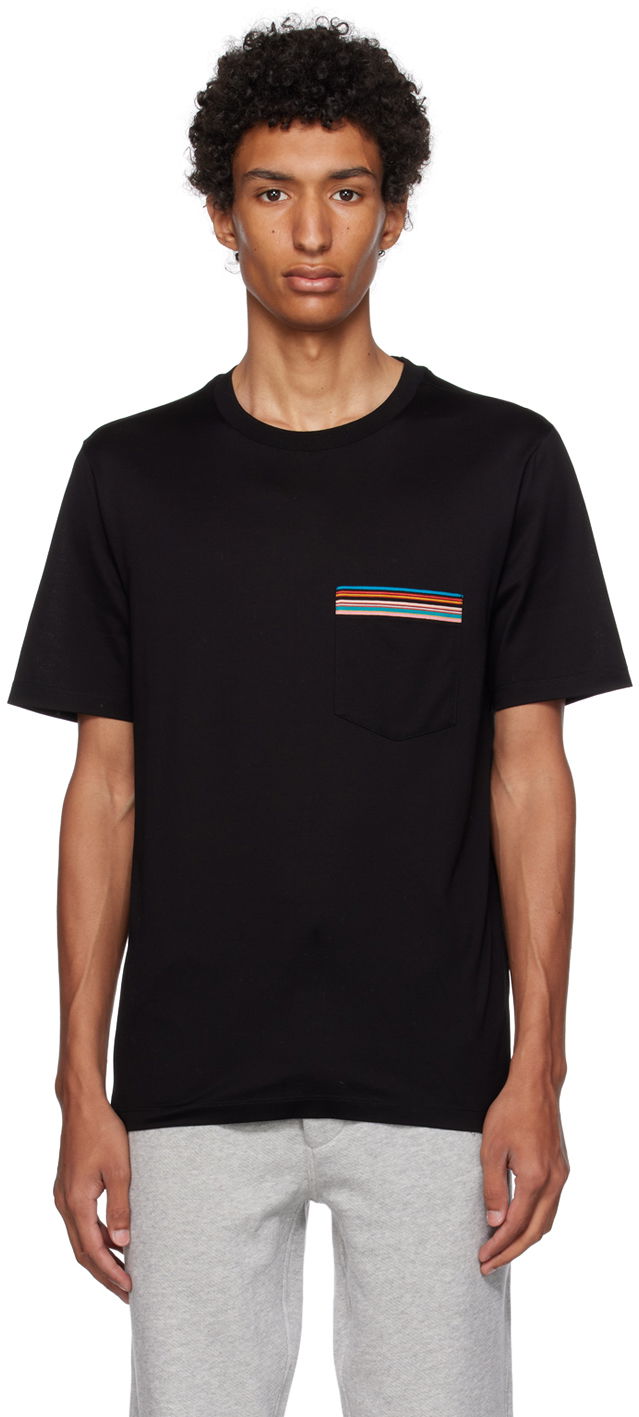 T-shirt Paul Smith Paul Smith Signature Stripe Pocket Tee Sort | M1R-306U-H00088-79, 0