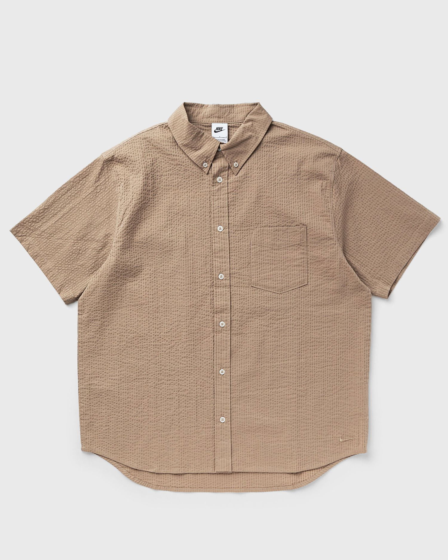 Skjorte Nike Life Short-Sleeve Seersucker Button-Down Shirt men Shortsleeves Beige | FN3222-247, 0