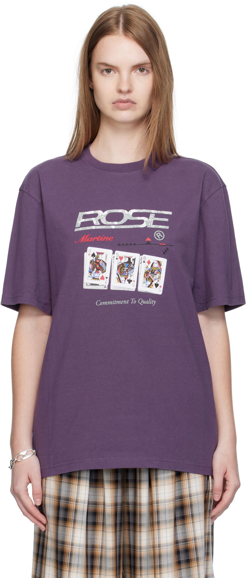 T-shirt Martine Rose Martine Rose Classic Playing Cards Graphic Tee Lilla | 603JE01605FA