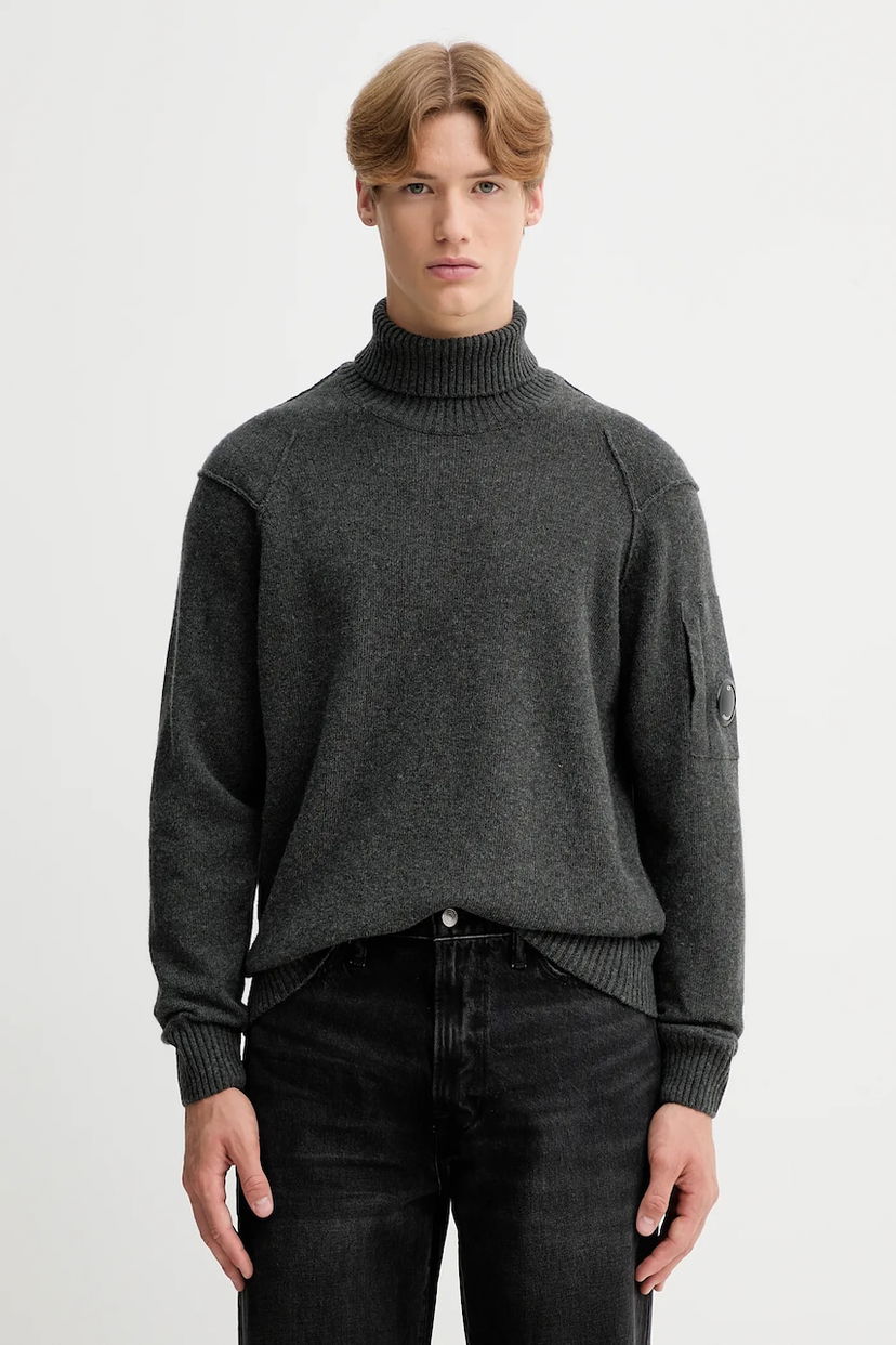 Sweater C.P. Company C.P. Company Turtleneck Sweater Grå | 19CMKN166A110149A