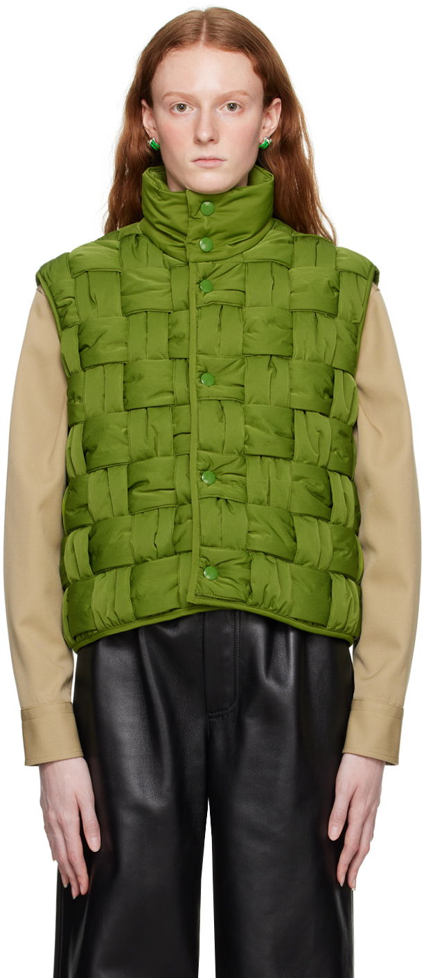 Vest Bottega Veneta Intreccio Vest Grøn | 734248 VF4K0, 0