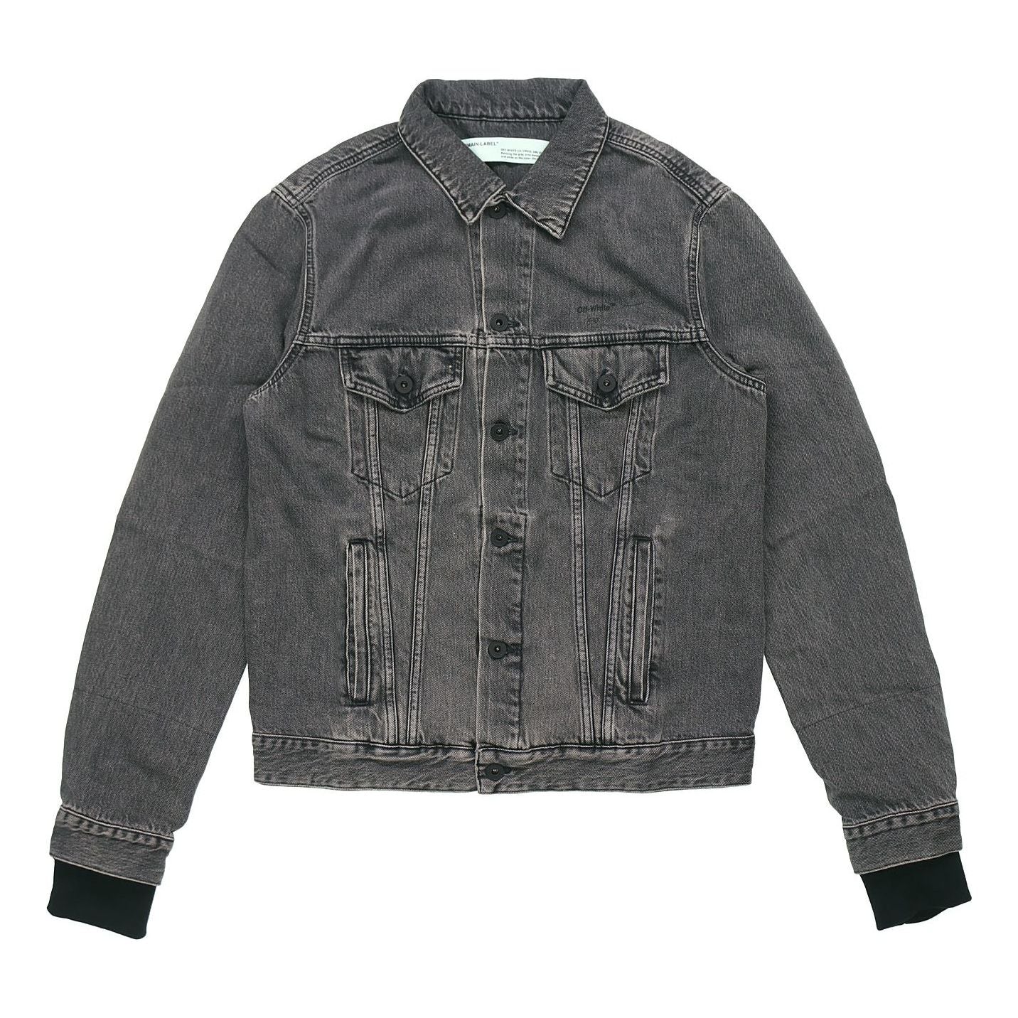 Jeans Off-White Distressed Denim Jacket Grå | OMYE019R19C270120888, 0