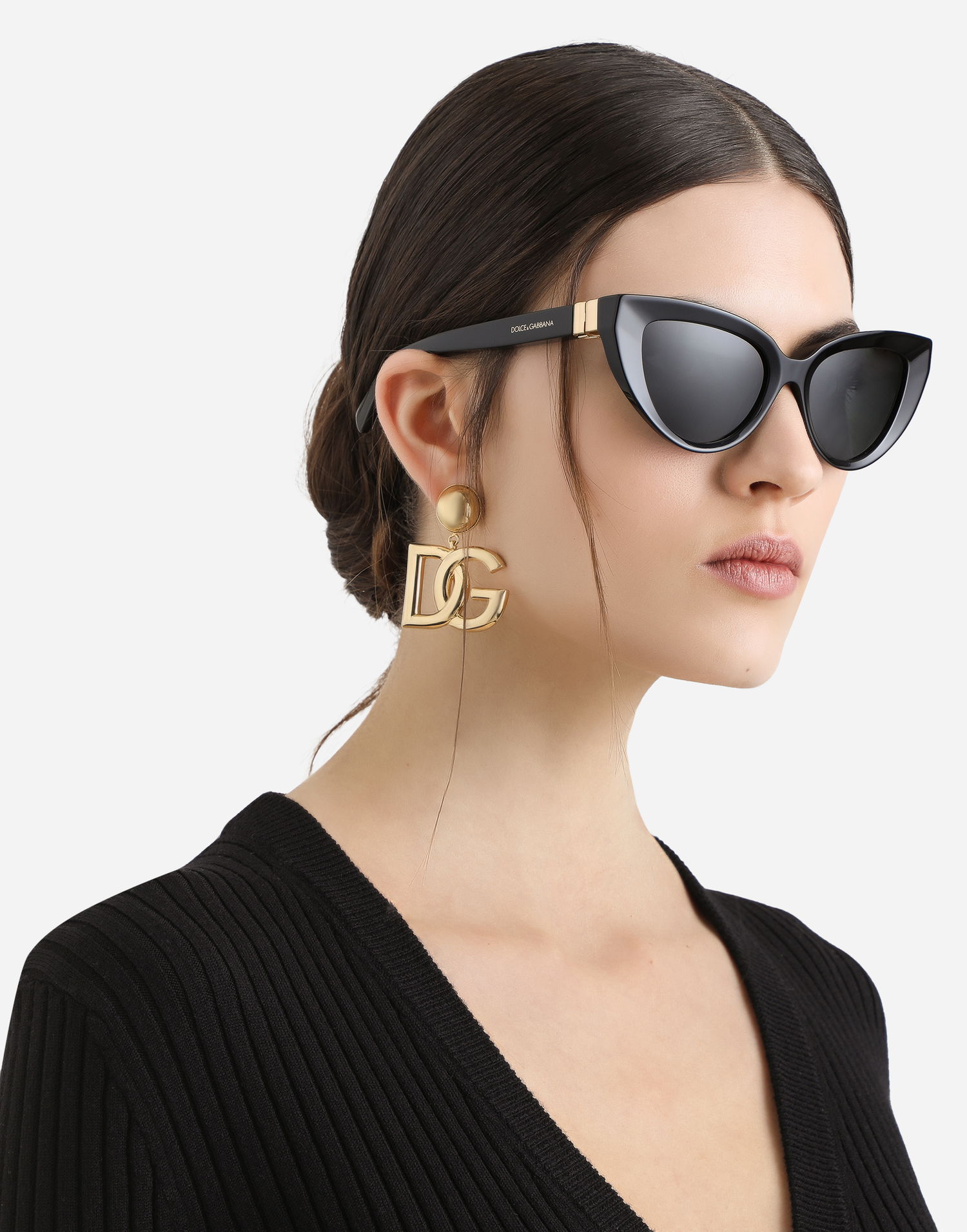 Solbriller Dolce & Gabbana Dolce & Gabbana DG Hinge Cat Eye Sunglasses Sort | VG4497VP1879V000, 1
