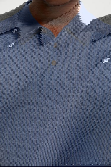 Polo skjorte Paul Smith Paul Smith Ribbed Knit Polo Shirt Blå | M1R.267Z.P02679, 3