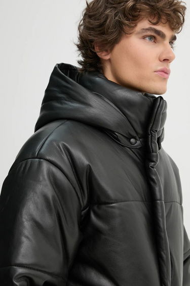 Puffer jakke Nanushka Hide Vegan Leather Puffer Jacket Sort | NM22CROW00299, 3