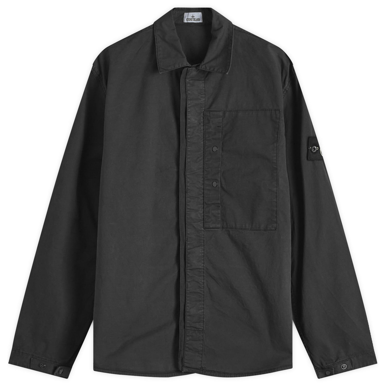 Skjorte Stone Island Stone Island Supima Cotton Twill Stretch-TC Shirt Jacket Sort | K1S151200033-V0029, 0