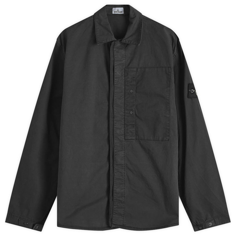 Skjorte Stone Island Stone Island Supima Cotton Twill Stretch-TC Shirt Jacket Sort | K1S151200033-V0029