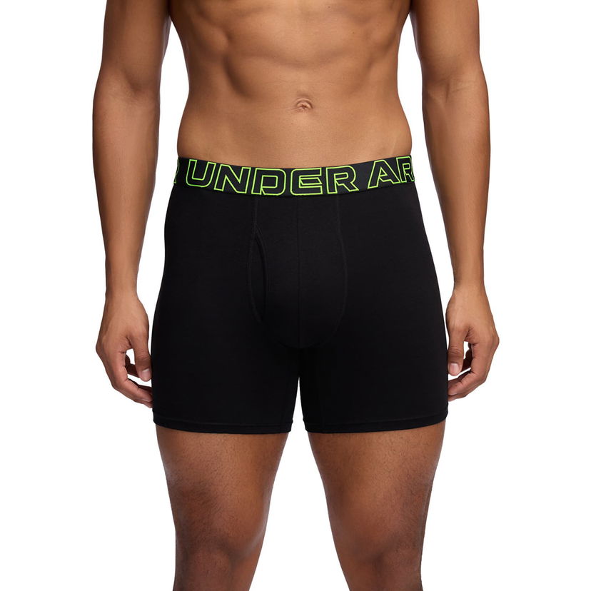 Boksere Under Armour Performance Cotton Boxer Briefs, 6-Inch Inseam, 3-Pack Sort | 1383889-004