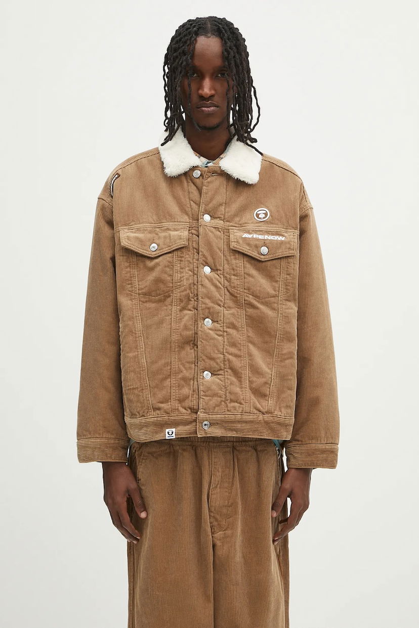Jakke AAPE by A Bathing Ape AAPE Now Corduroy Jacket Brun | AAPJKM7660XXN