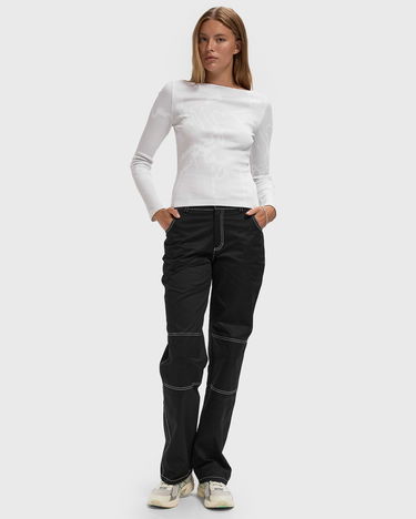 T-shirts og tank tops ØLÅF Boat Neck Long Sleeve Top Hvid | W220113-CEMENT, 2