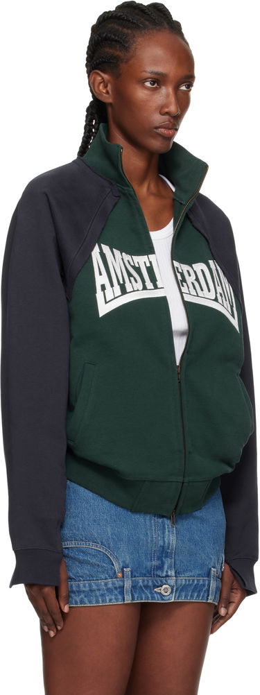 Sweatshirt VETEMENTS Vetements 'Amsterdam' Patched Zip-Up Sweatshirt Mørkeblå | UH76ZU760EN, 1