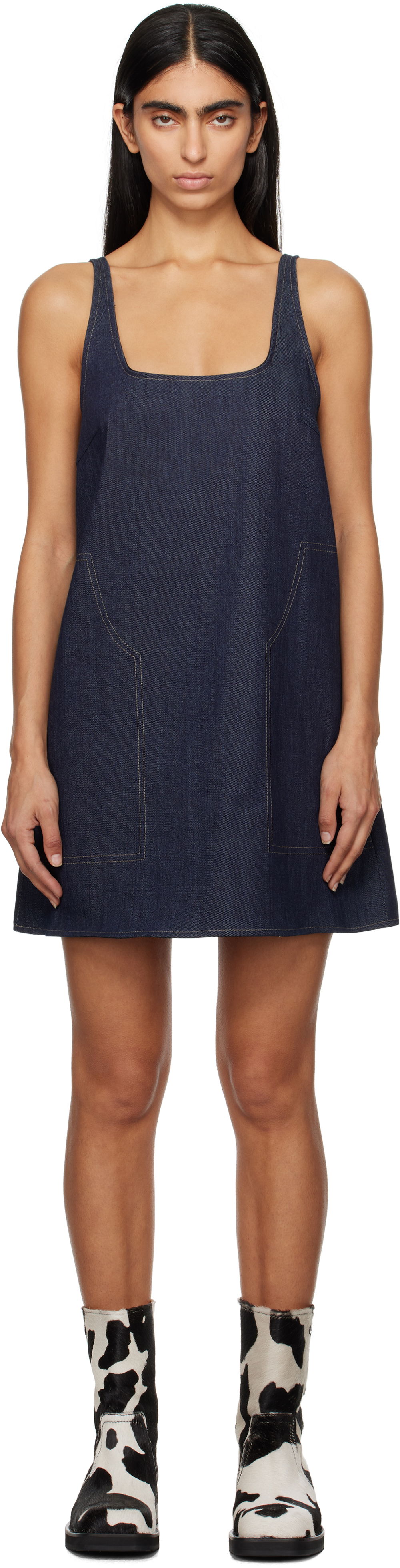 Kjole Soulland Denim Mini Dress Blå | 42069-1316, 0