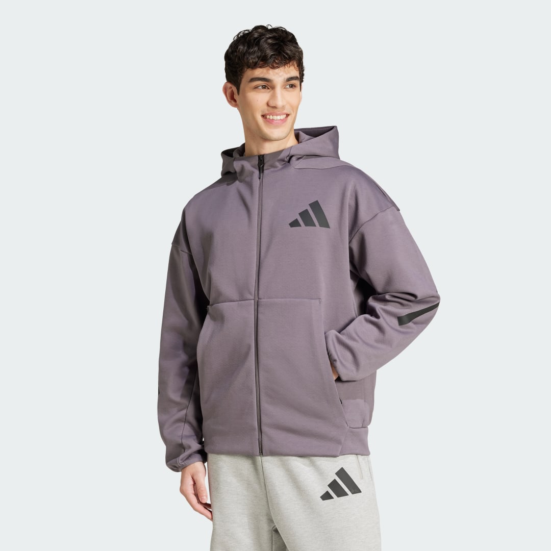Sweatshirt adidas Performance Z.N.E. Full-Zip Hooded Jacket Lilla | JD2911, 0