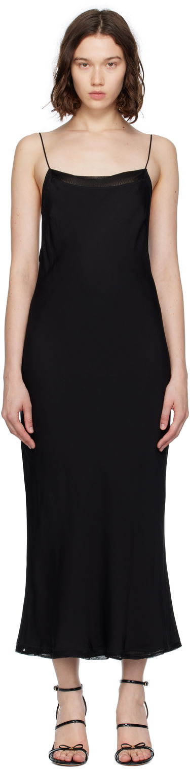 Kjole TOTEME TOTEME Satin Slip Midi Dress Sort | 252-WRD0186-FB0418, 0