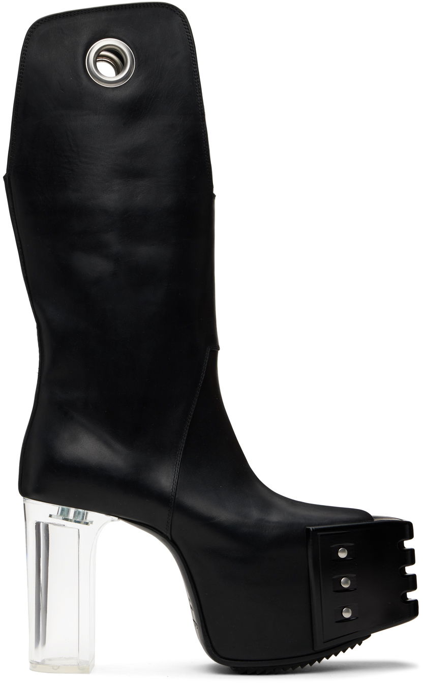Tøj Rick Owens Rick Owens Kowboy Grill Platform Boots Sort | RP01D2846 LGEGR0, 0