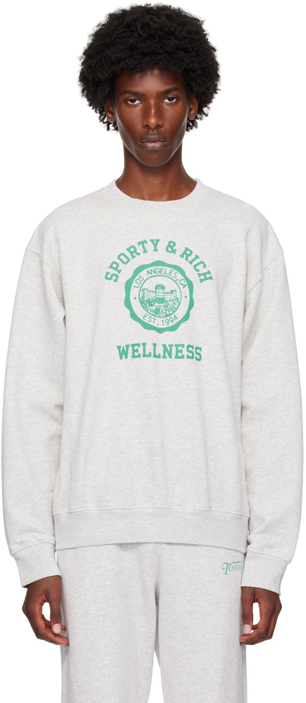 T-shirt Sporty & Rich Gray Emblem Sweatshirt Grå | WS067S416EH, 0