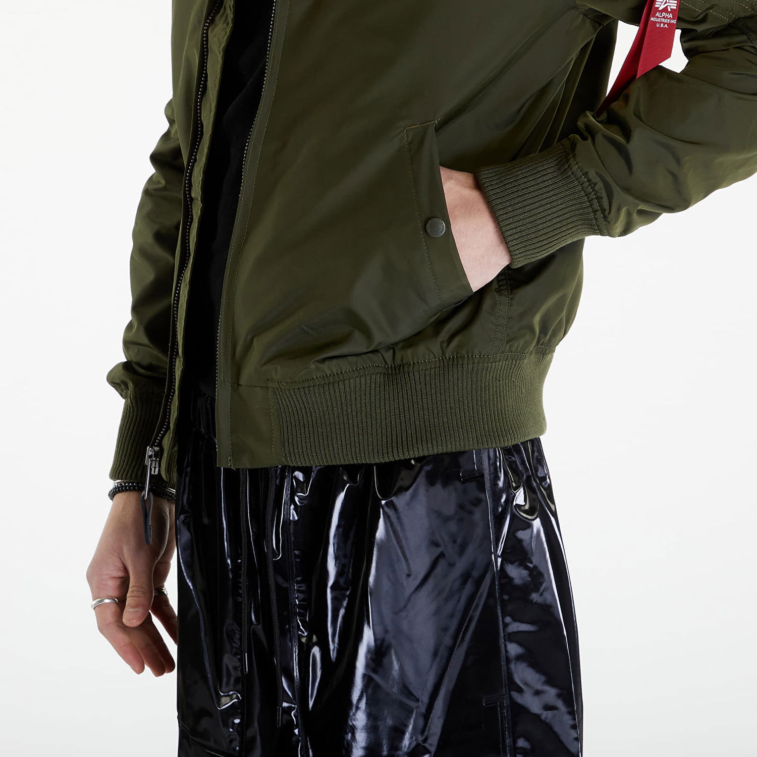 Jakke Alpha Industries MA-1 TT Hood Dark Green Grøn | 196108 257, 1