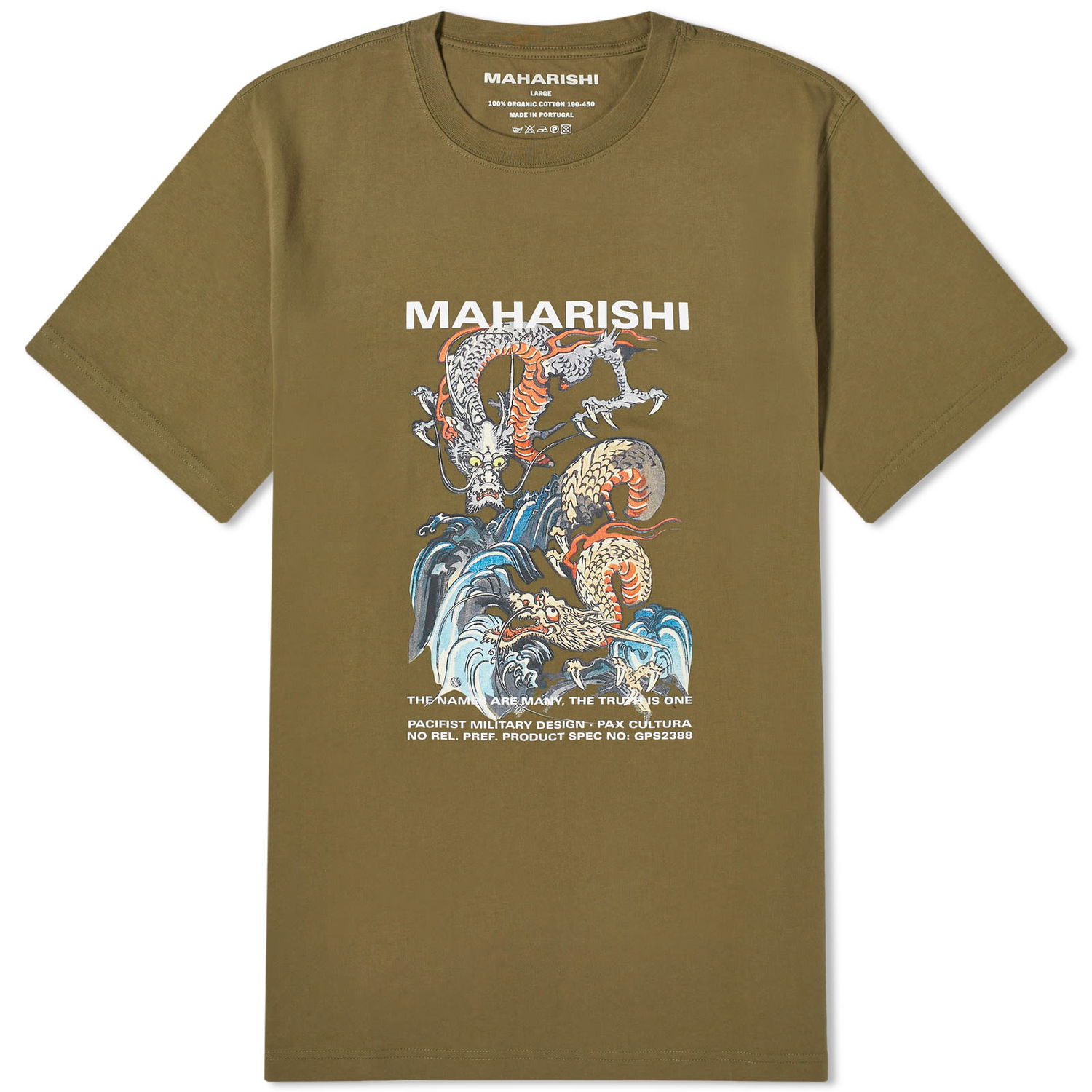 T-shirt Maharishi Double Dragon T-Shir Grøn | 1080-OLV, 0