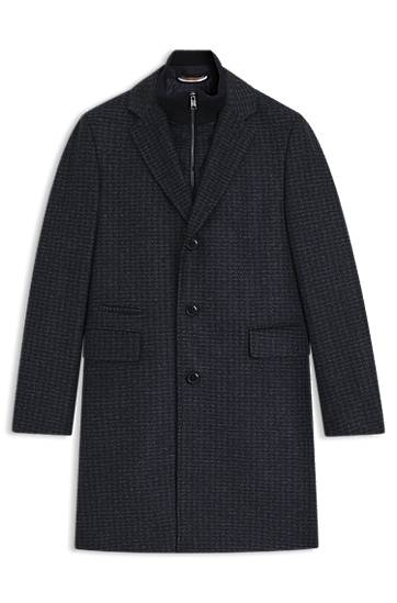 Frakker BOSS Slim-Fit Coat with Detachable Inner Mørkeblå | 50551612, 0