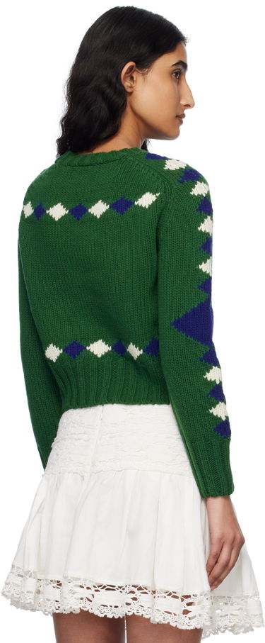 Sweater Bode Bode Diamond Corral Knit Sweater Grøn | WRS25KT015, 2