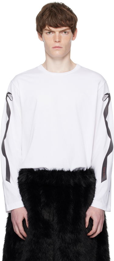 T-shirt Simone Rocha Simone Rocha Ribbon Bow Tail Long Sleeve T-Shirt Hvid | 5194P54-M 0569, 0