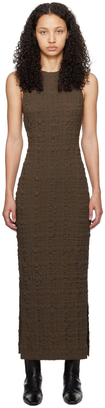 Kjole Nanushka Sterre Midi Dress Brun | NW24RSDR03578
