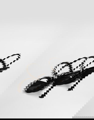 Sneakers og sko Dolce & Gabbana Dolce & Gabbana Rhinestone Chain Heeled Sandals Sort | CR1925AT3998S488, 2