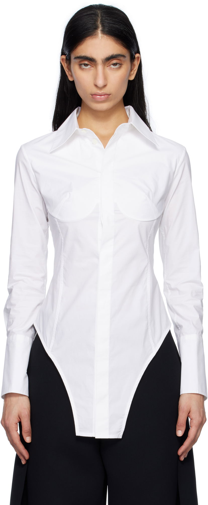 Skjorte Jean Paul Gaultier Jean Paul Gaultier Bodysuit Shirt Hvid | 25/34-F-CH097-C071-01