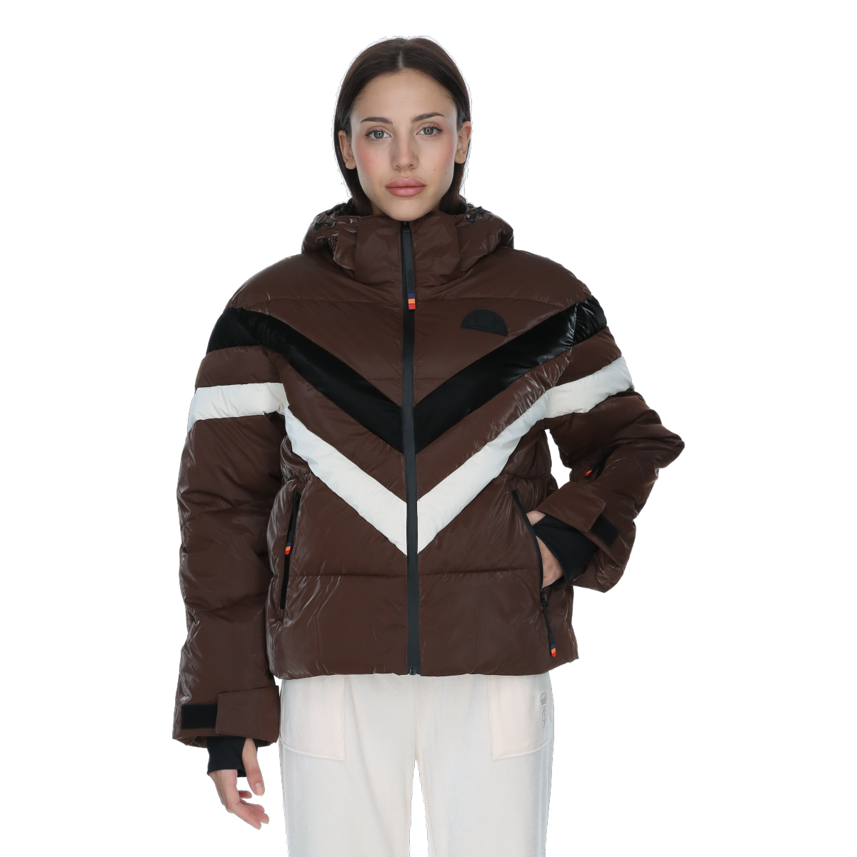 Puffer jakke Ellesse Milica Chevron Puffer Jacket Brun | ELA253F501-41, 0
