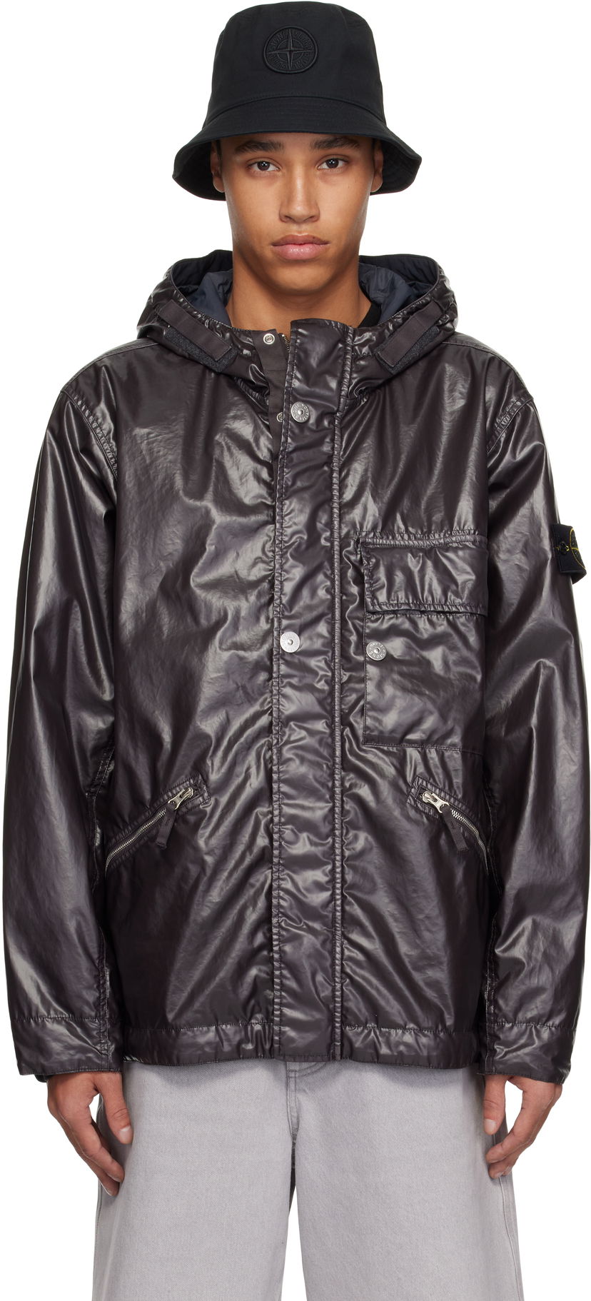 Vindjakke Stone Island Stone Island Mussola Gommata-TC Hooded Jacket Grå | K1S15 4100062 S0022
