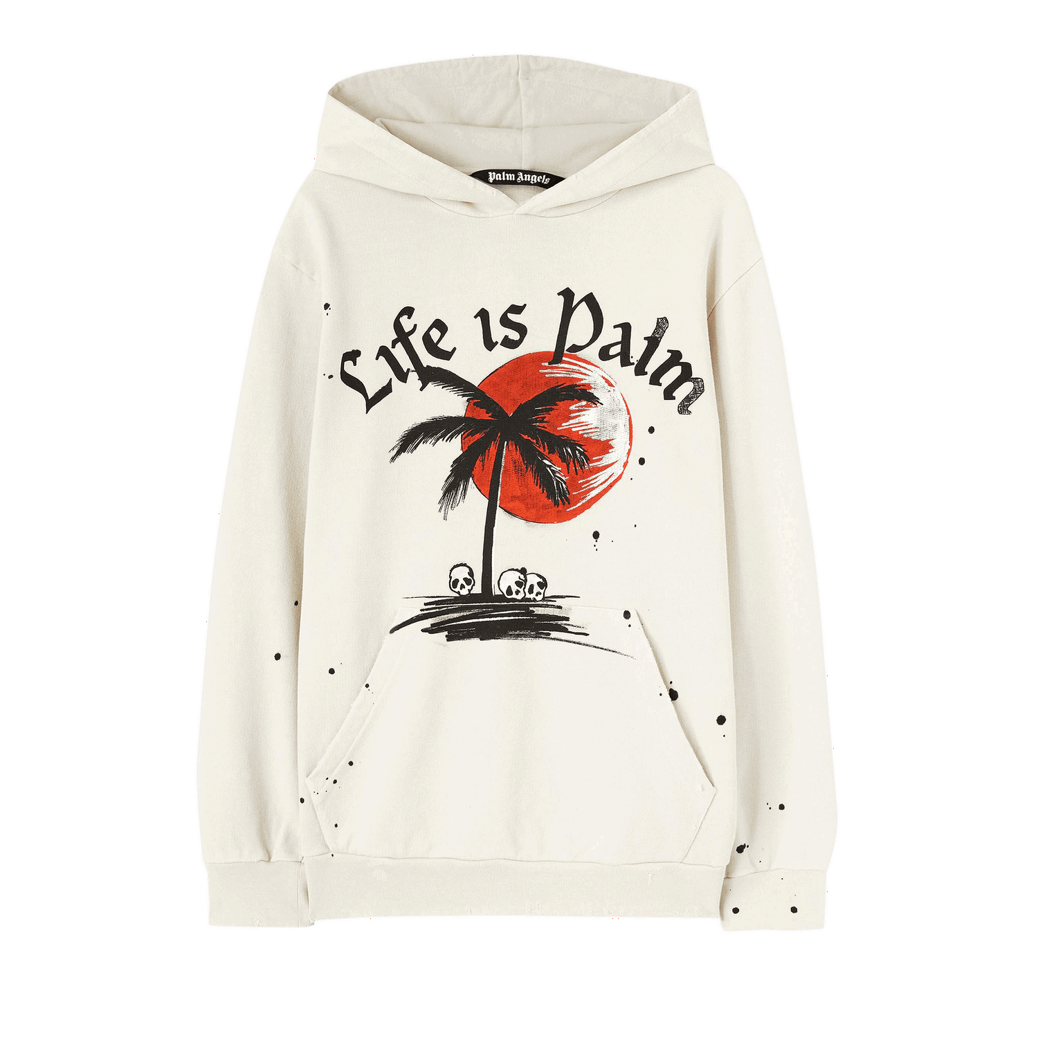 Sweatshirt Palm Angels GD Sunset Palm Hoodie Hvid | PMBB117F22FLE0050310, 0