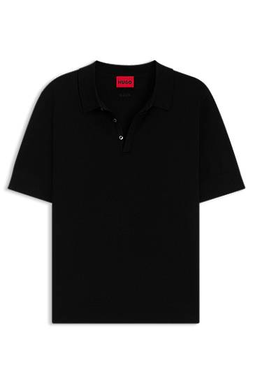 Polo skjorte BOSS HUGO Knit Polo with Covered Placket Sort | 50536672