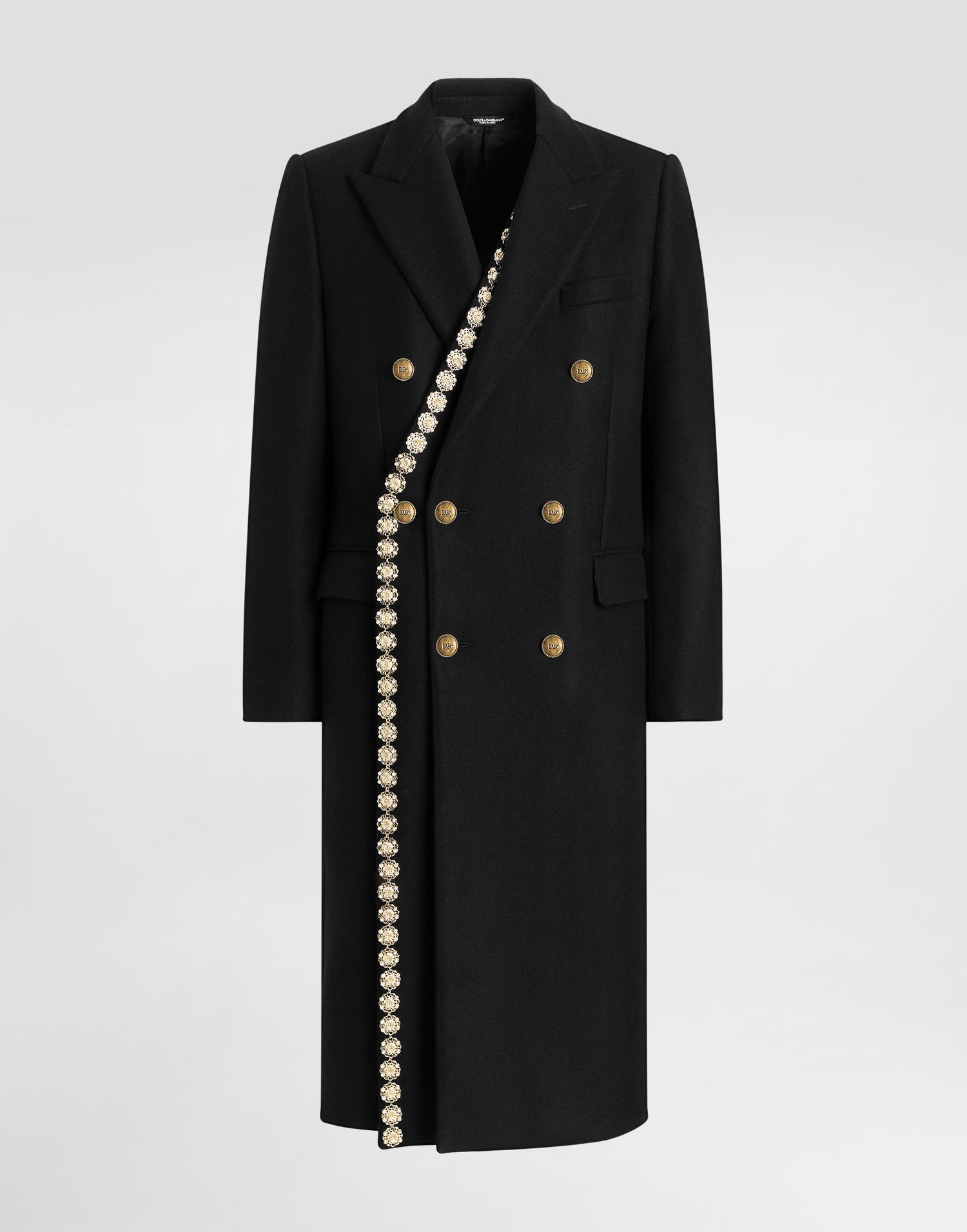 Frakker Dolce & Gabbana Dolce & Gabbana Double-Breasted Embellished Coat Sort | G053AZFU283N0000, 0