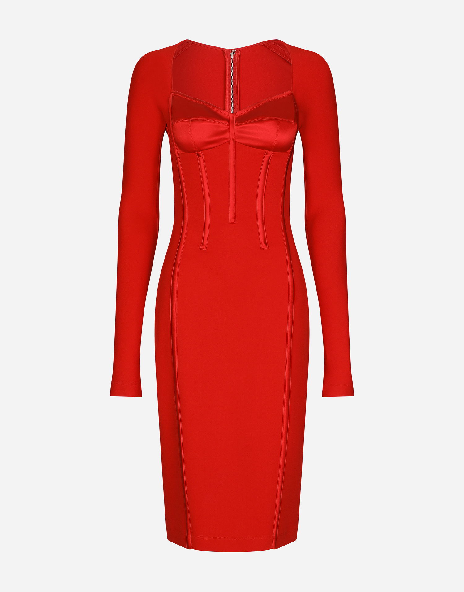 Kjole Dolce & Gabbana Viscose Calf-Length Dress With Corset Details Rød | F6AWRTFURL6R2254, 0