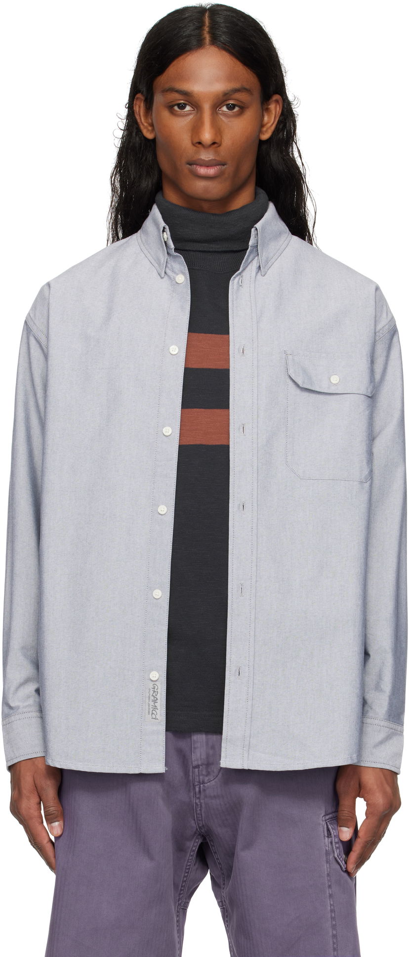Skjorte GRAMICCI Gramicci Oxford Stance Shirt Blå | G5SM-J016