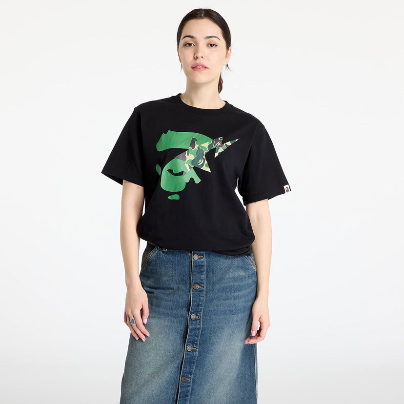T-shirt BAPE A BATHING APE ABC Camo Ape Face Star T-Shirt Sort | 001TEL301009MBK0