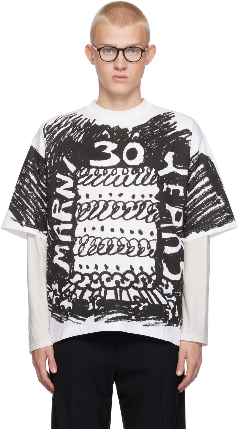 T-shirt Marni White 30th Anniversary T-shirt Hvid | HUMU0223BP USCX14