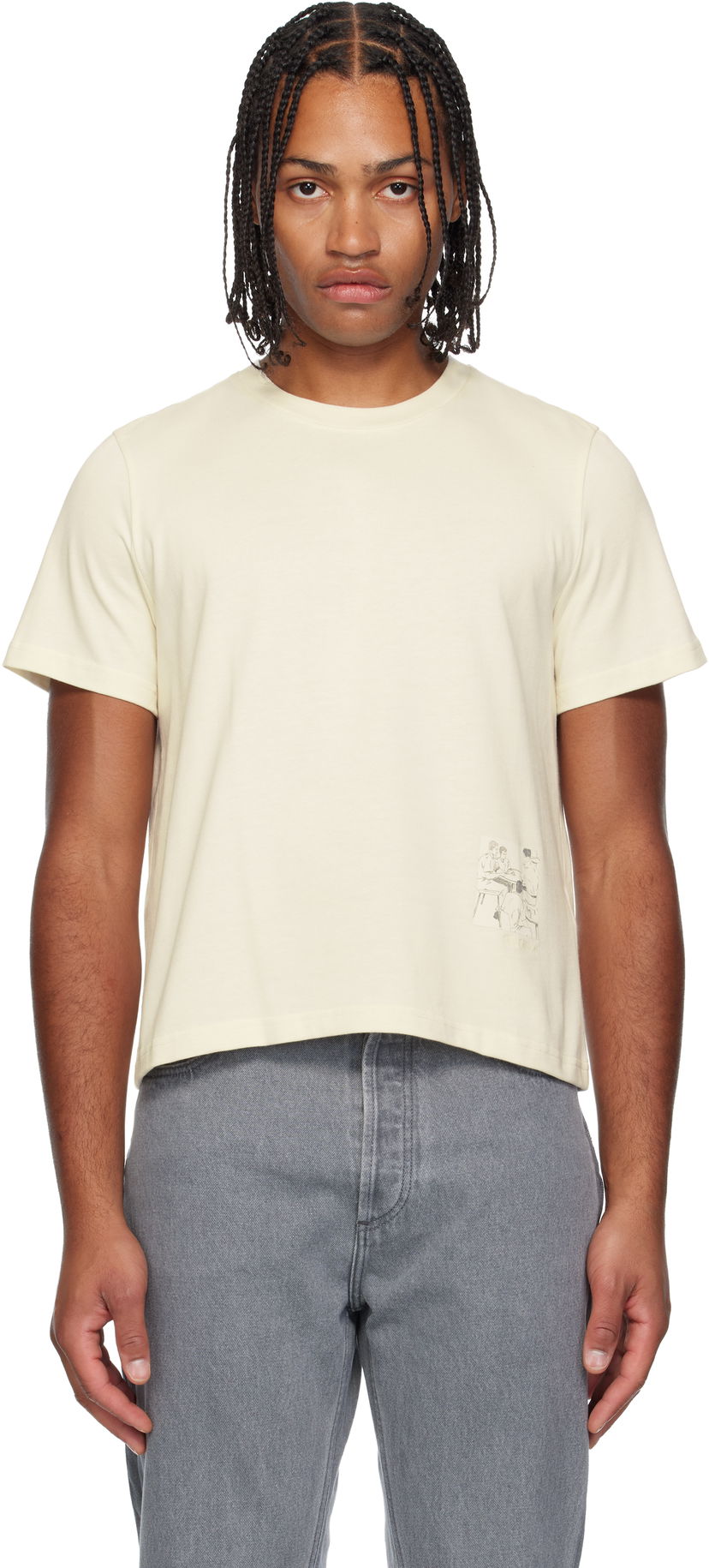 T-shirt JW Anderson JW Anderson Mini Graphic T-shirt Beige | JT0315-PG1510