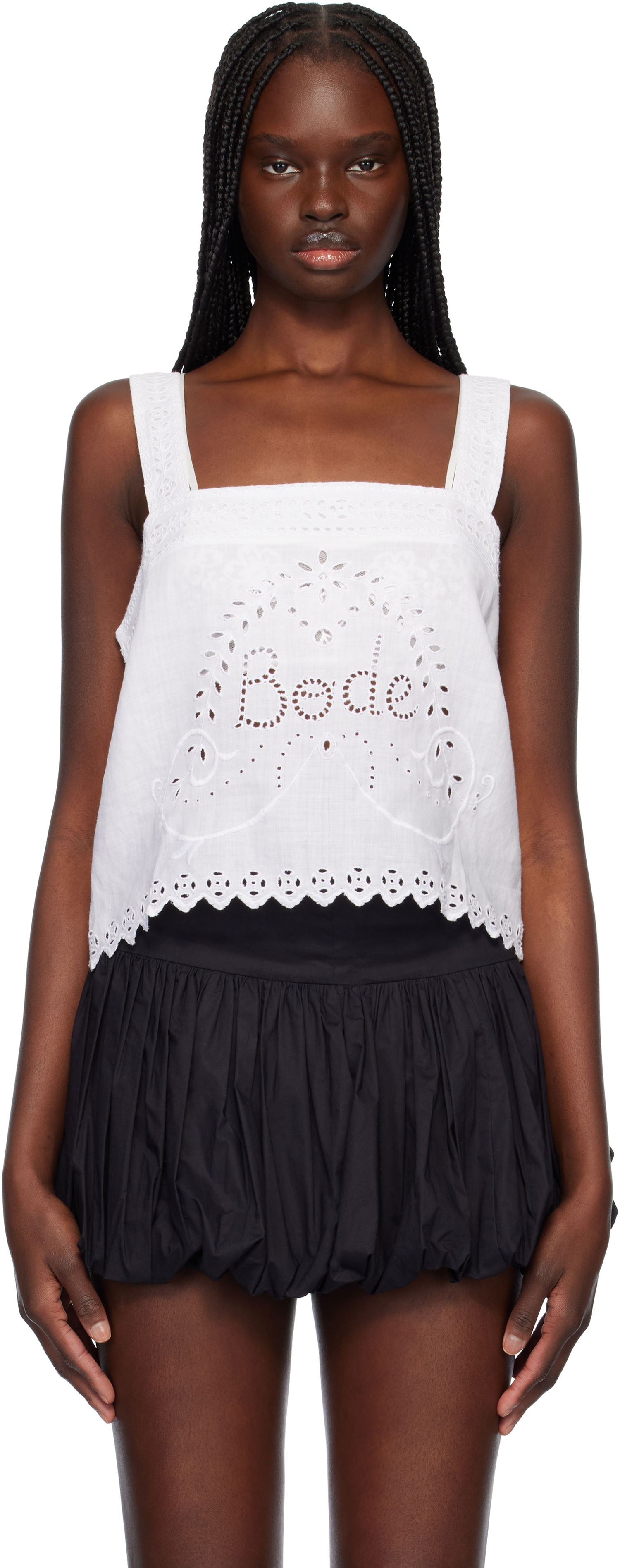 Tanktop Bode Bode Belvoir Eyelet Tank Top Hvid | WRS25SH017, 0