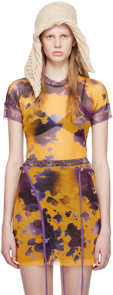 T-shirt Ottolinger Ottolinger Exclusive Mesh Tie-Dye T-Shirt Gul | 100116, 0