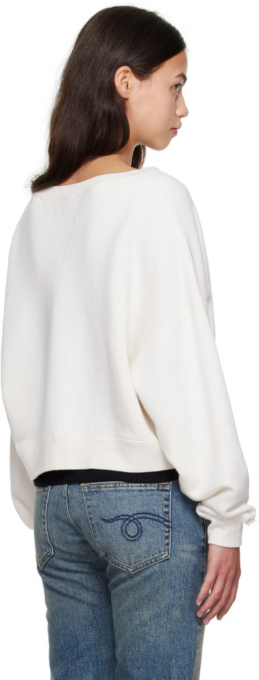 Sweatshirt R13 R13 Cropped Front Slit 'New York' Sweatshirt Hvid | R13WK251-K099B, 2